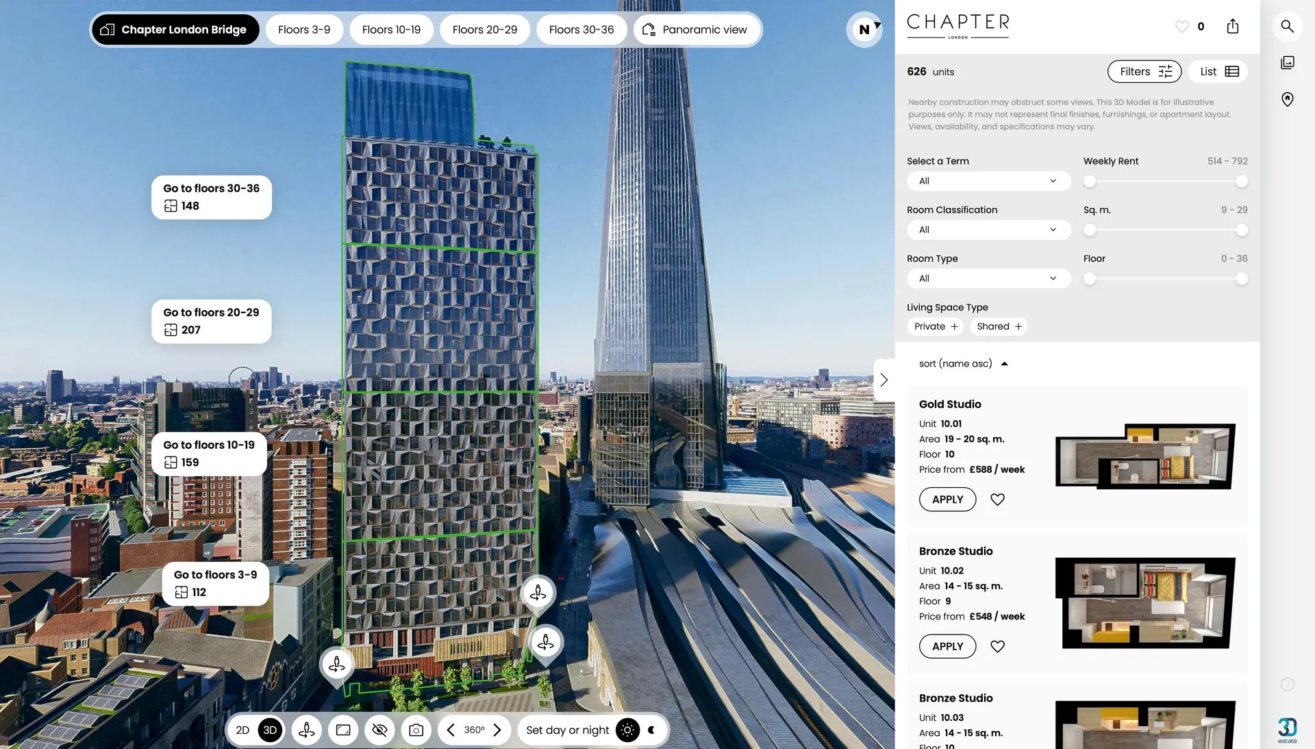 3D Twin interactivo de Chapter London Bridge