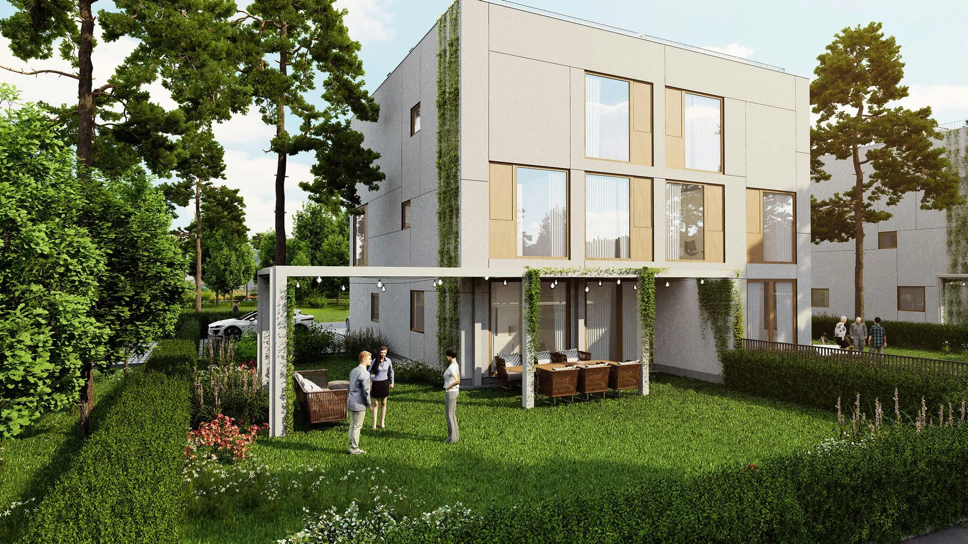 Render arquitectónico del residencial Nova Królikarnia